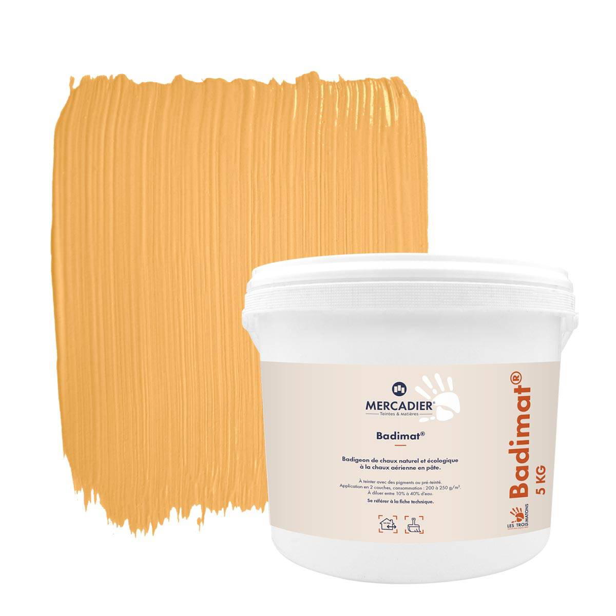 Badimat® - Couleur Banaston - 5 kg - Badigeon de chaux - Préteinté pâte pigmentaire
