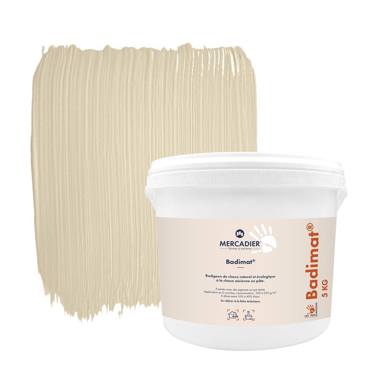 Badimat® - Couleur Boumian - 5 kg - Badigeon de chaux - Préteinté pâte pigmentaire