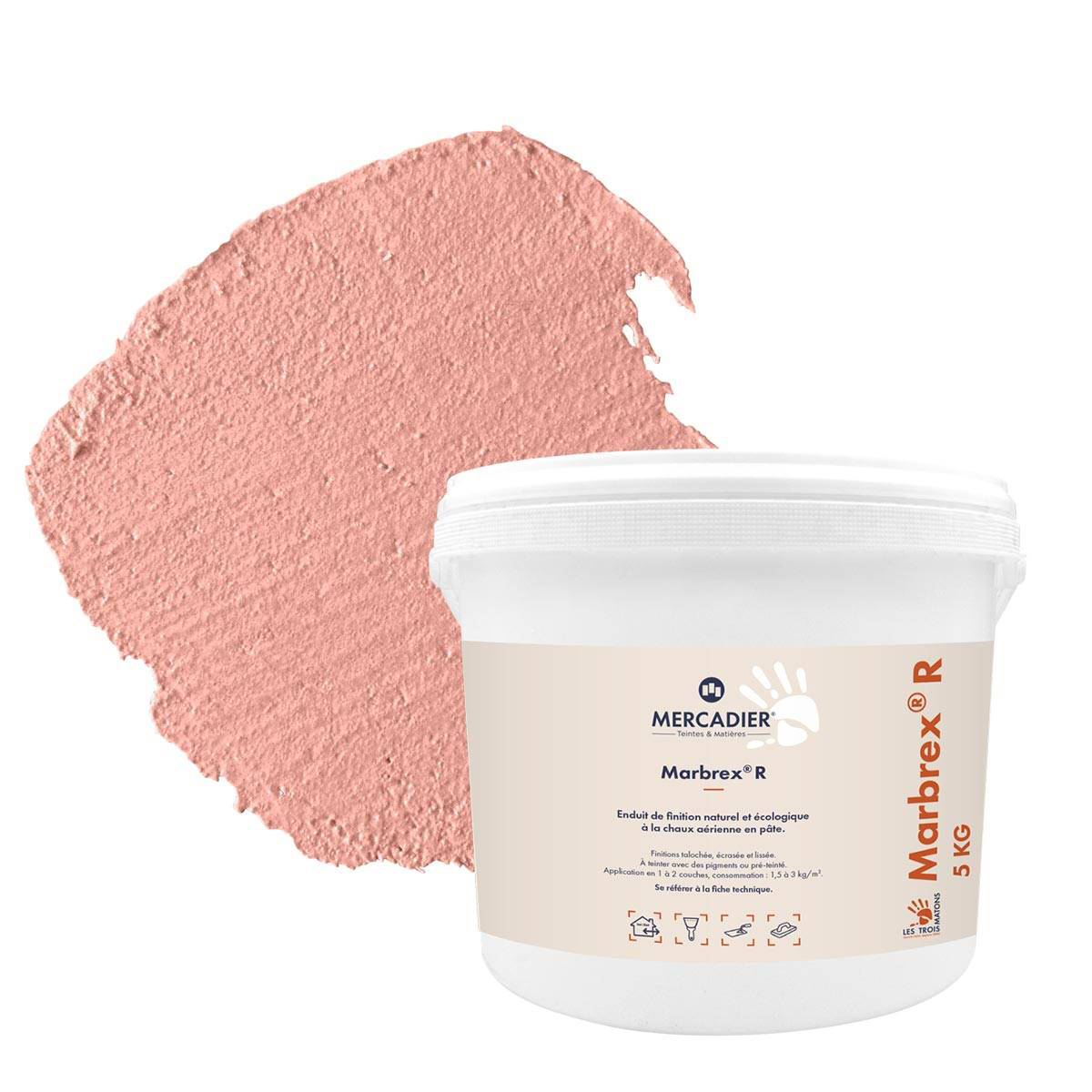 MARBREX® R - Couleur Peuchère - 5 kg - Enduit de chaux - Préteinté pâte pigmentaire
