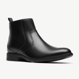 Clarks Steadwell Zip Black Leather