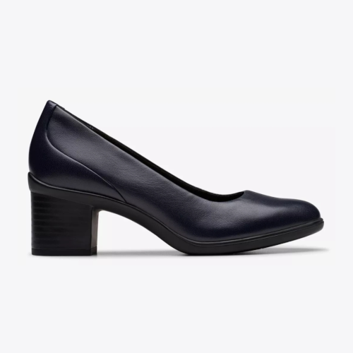 Clarks Shaya Poppy Navy Leather