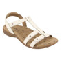 Beautiful, strappy leather sandal with fully adjustable straps to help accommodate different widths as well as insteps.

The arch and metatarsal support gives you comfort while alleviating pressure from the ball of the foot.

Available in Pewter and White
