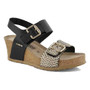 LISSANDRA wedge sandal offers summery style and luxurious comfort.
Available in Black, Camel and Nickel