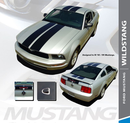 Ford Mustang WILDSTANG Hood Roof Trunk Vinyl Racing Stripes Kit 2005 2006 2007 2008 2009