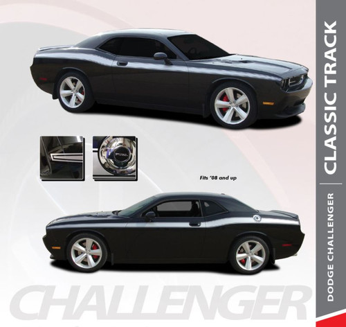 Dodge Challenger CLASSIC TRACK Upper Door Accent Body Line Striping Vinyl Graphic Kit 2011 2012 2013 2014 2015 2016 2017 2018 2019 2020