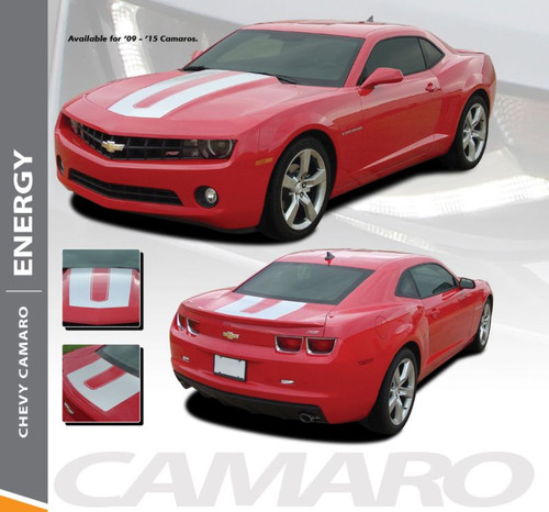 Chevy Camaro ENERGY Hood and Trunk Vinyl Graphic Decal Stripes for 2010 2011 2012 2013 2014 2015 RS LS LT V6 Models