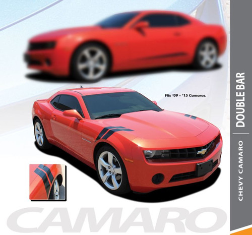 Chevy Camaro DOUBLE BAR LeMans Style Hood Fender Hash Stripes Vinyl Graphic Decal fits 2010 2011 2012 2013 2014 2015