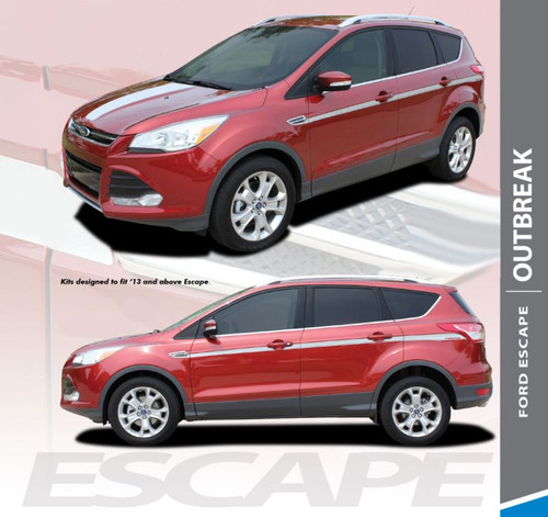 Ford Escape OUTBREAK Body Line Vinyl Graphics Decal Stripe Kit for 2013 2014 2015 2016 2017 2018 2019