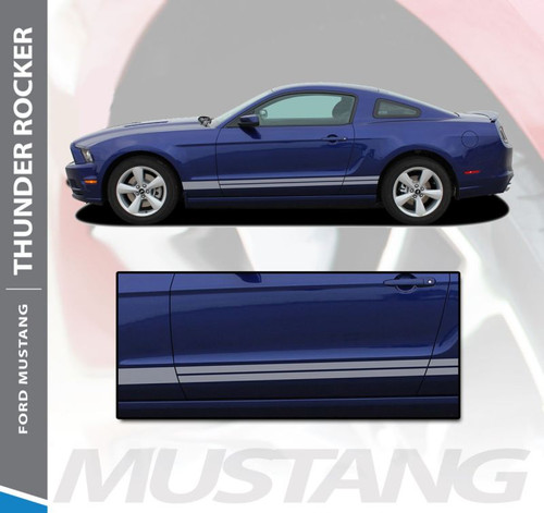 Ford Mustang THUNDER ROCKER Lower Door Panel Body Stripes Vinyl Graphic Decals 2013 2014