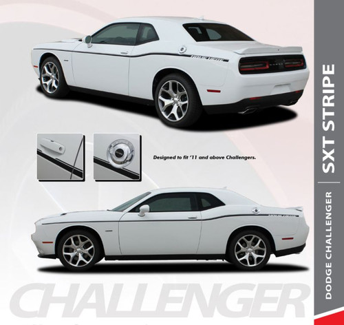 Dodge Challenger SXT SIDE STRIPE Factory OEM Side Door Body Vinyl Graphic Stripes 2011 2012 2013 2014 2015 2016 2017 2018 2019 2020