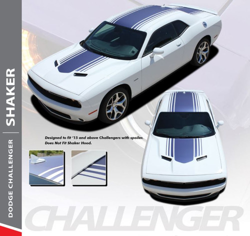 Dodge Challenger SHAKER Factory OEM Shaker Hood Roof Trunk Vinyl Rally Stripe Kit for 2015 2016 2017 2018 2019 2020