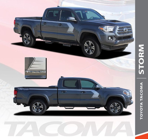 Toyota Tacoma TRD STORM Upper Body Door to Bed Side Accent Vinyl Graphic Striping Decal Kit for 2015 2016 2017 2018 2019