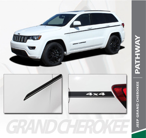Jeep Grand Cherokee Upper Body Line Accent PATHWAY SIDES Vinyl Graphics Decal Stripe Kit 2011-2019