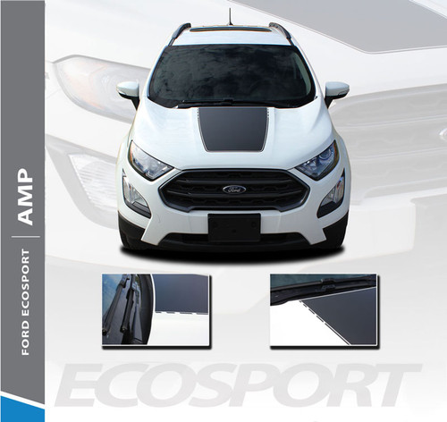 Ford EcoSport Center Hood AMP HOOD Vinyl Graphics Decal Stripe Kit 2013 2014 2015 2016 2017 2018 2019