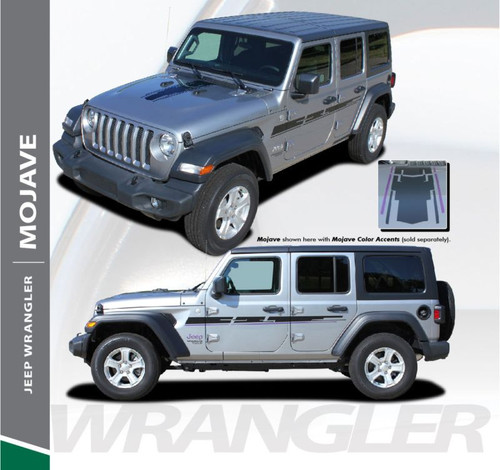 Jeep Wrangler MOJAVE Hood Graphic and Side Door Decals Stripes Kit for 2018-2020 Models