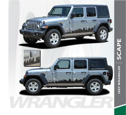 Jeep Wrangler SCAPE Side Door Decals Body Stripes Vinyl Graphics Kit for 2018-2020 Models