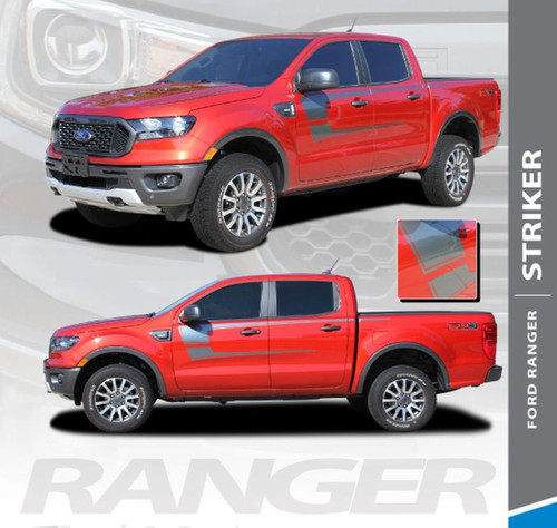 2019 Ford Ranger Side Door Stripes STRIKER Body Vinyl Graphics Decal Kit 2019 2020