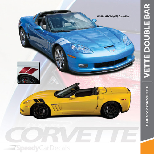 DOUBLE BAR | Chevy Corvette Fender Stripe Graphic 2005-2013 Wet and Dry Install Vinyl