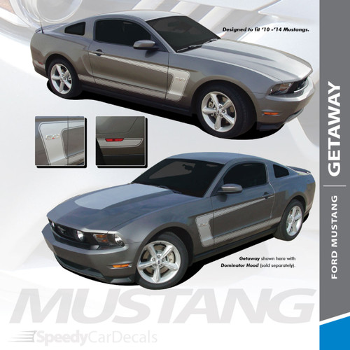 GETAWAY :  2010-2012 Ford Mustang BOSS Style C-Stripe Vinyl Graphic Decal Stripes Kit