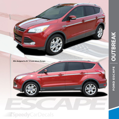 OUTBREAK : 2013-2019 Ford Escape Body Line Vinyl Graphics Decal Stripe Kit