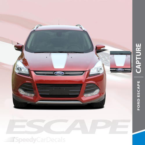 CAPTURE : 2013-2019 Ford Escape Center Hood Vinyl Graphics Decal Stripe Kit