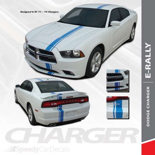 EURO RALLY : 2011-2014 Dodge Charger E-Rally Offset Vinyl Graphics Racing Stripe Decal Kit