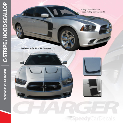 C-STRIPE : 2011-2014 Dodge Charger Side Door Accent Vinyl Graphics Decal Stripes Kit