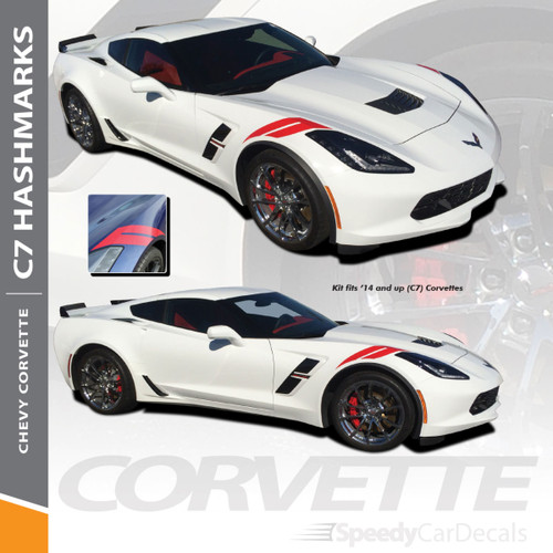 C7 HASHMARK | Chevy Corvette Fender Decals 2014-2018 Wet and Dry Install Vinyl