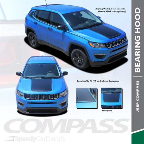 BEARING HOOD | Jeep Compass Hood Stripe Decals Voids 2017-2020 2021 Wet and Dry Install