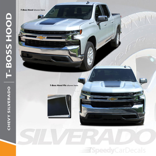 2019 2020 2021 Chevy Silverado Hood Decals Stripes T-BOSS HOOD Wet and Dry Install