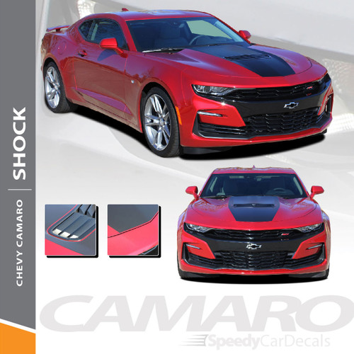 SHOCK 2019 2020 Chevy Camaro Center Hood Stripe Decals Vinyl Graphics Kit Wet and Dry Instal