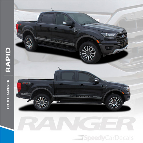 Ford Ranger Side Door Stripes Vinyl Graphics RAPID ROCKER 3M 2019 2020 2021