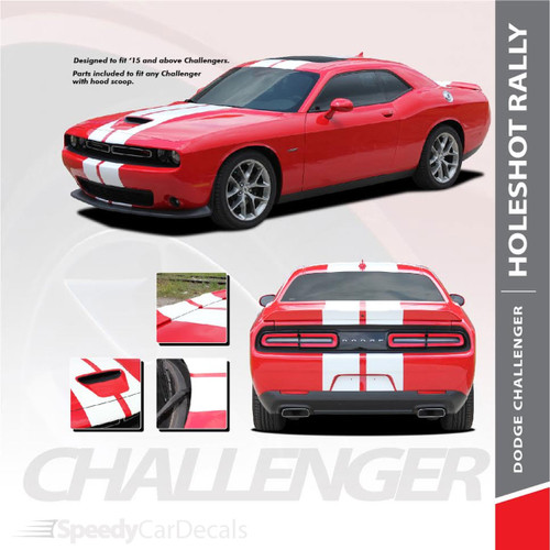 Dodge Challenger Hellcat Rally Racing Stripes Center HOLESHOT RALLY 2015-2020 2021 Premium Auto Striping