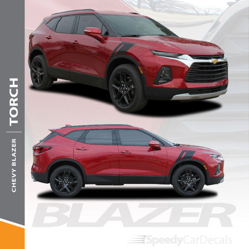 Chevy Blazer Side Fender Stripes Decals TORCH Vinyl Graphic Kits 2019 2020 2021 Premium Auto Striping Vinyl (SCD-6818)