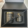 Oud Rose Black & Gold Luxury Gift Set Reed Diffuser and Scented Candle (with Gold Lid)