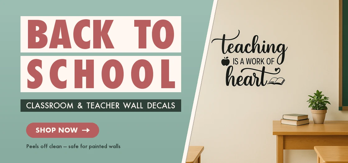 Back to School — classroom and teacher wall decals from Wall Decor Plus More