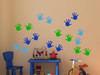 Wall Decals Handprint Kids Hand Vinyl Stickers for classroom, daycare, preschool-traffic Blue, Lime Green, Ice Blue