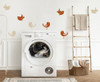 WD594 Birds 2 color 8pc set Wall Decal Sticker 6 inch Vinyl Door Art Decor DIY laundry room decoration Rust Dark Beige