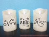Personalized Names Vinyl Stickers Lettering Decals for LED Flame-less Candles-Black  Shown on 5" candle