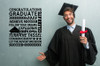 KW075-D Congrats Grad 2025 Achieve Success Follow Your Dreams Let the Adventure Begin Subway Art Lettering Graduation Decor Wall Art Vinyl Wall Stickers Graduate Black