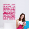 KW075-D Congrats Grad 2026 Achieve Success Follow Your Dreams Let the Adventure Begin Subway Art Lettering Graduation Decor Wall Art Vinyl Wall Stickers Graduate Hot pink