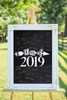 Class of 2019 Arrow Wall Art Graduation Decals Sticker for Senior High School Graduates White Decal on Chalkboard Sign