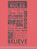 Classroom Rules Subway Art Teacher Wall Decals Letters Vinyl Stickers — Bright pink wall decal with inspirational classroom
