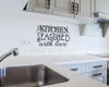 Kitchen Wall Decal Seasoned with Love Wall Art Stickers Quote Matte Black