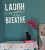 Laugh As Much as You Breathe Inspirational Wall Stickers Vinyl Decal Wall Letters-Light Gray