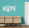 Hope with Ribbon Breast Cancer Awareness Vinyl Decal Letters Wall Stickers