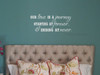 Our Love Is A Journey Wall Decal Vinyl Sticker Art Quotes Wall Letters for Bedroom Decor — White wall lettering on a teal