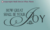 How Great Shall Be Your Joy Scriptural Bible Verse Wall Decal Stickers for Home Decor