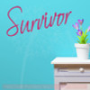 Survivor Wall Decal Lettering for Cancer Awareness-Hot Pink