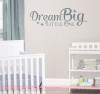 Dream Big Little One with Stars Wall Vinyl Decals Nursery Quote Sticker Decor-Storm Gray